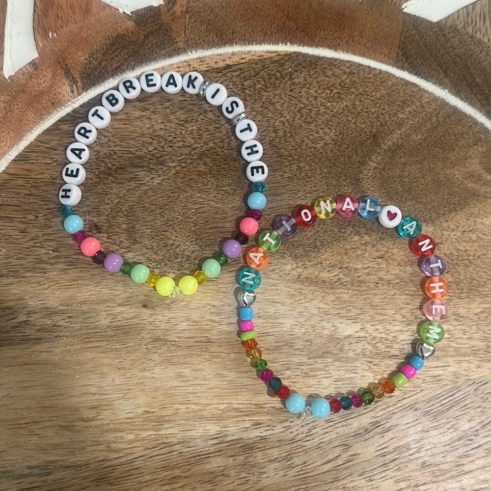 5 for $20 TS Bracelets
“Heartbreak Is The National Anthem” (New Romantics)
